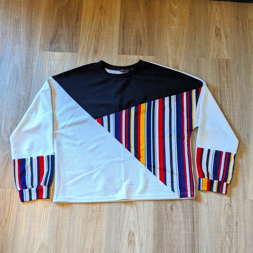 SHEIN Color Block Striped Long Sleeve